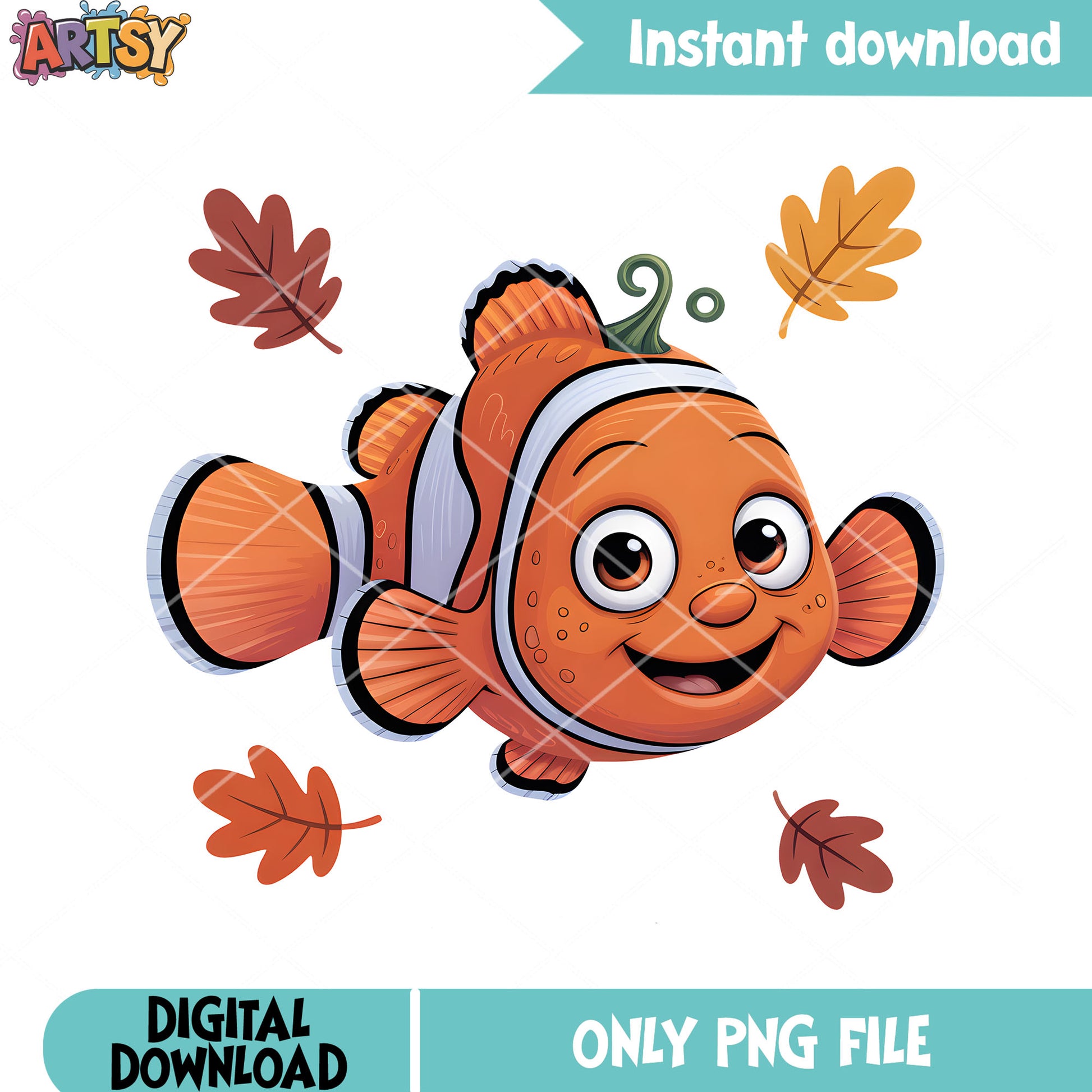 Funny fish nemo costume png, poster nemo png, clownfish nemo png