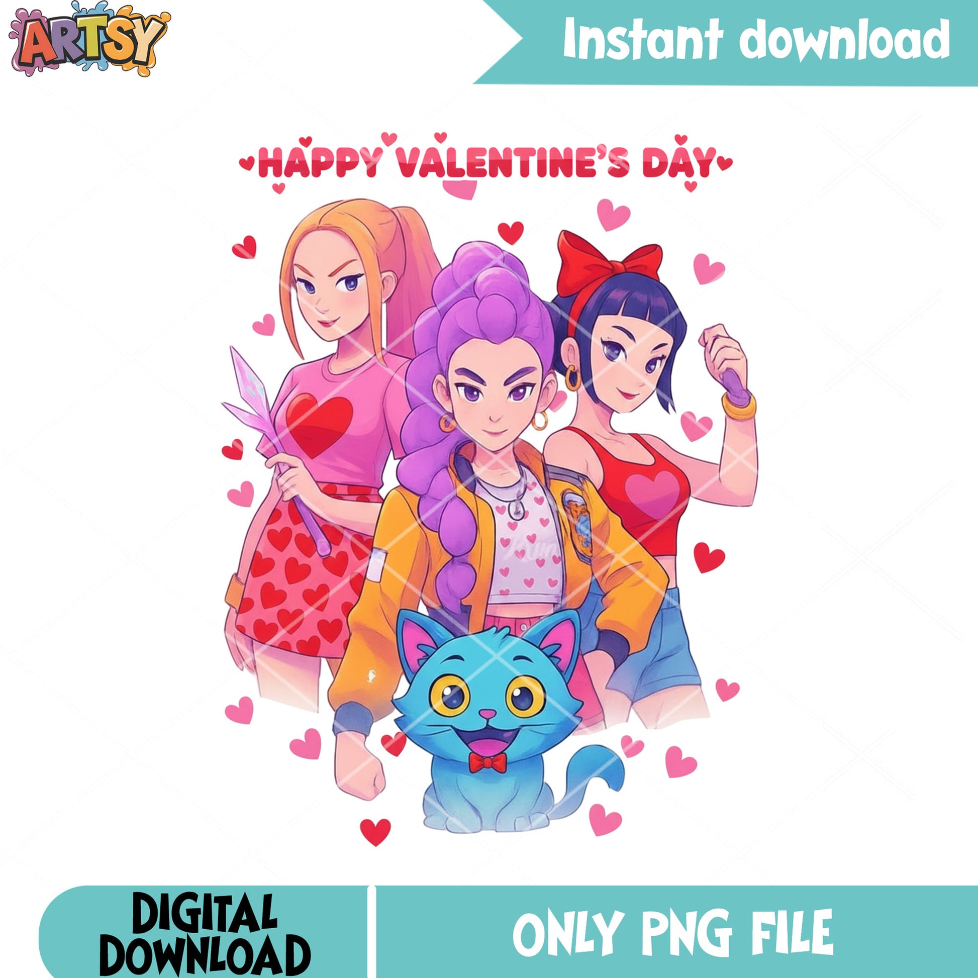 Funny huntrix valentines png, funny valentines png, huntrix team png