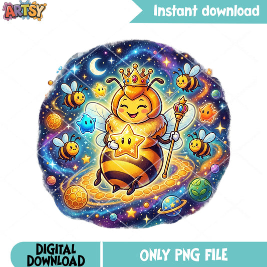 Galaxy bee vibes mario png, mario galaxy queen bee​ png,  galaxy vibes png