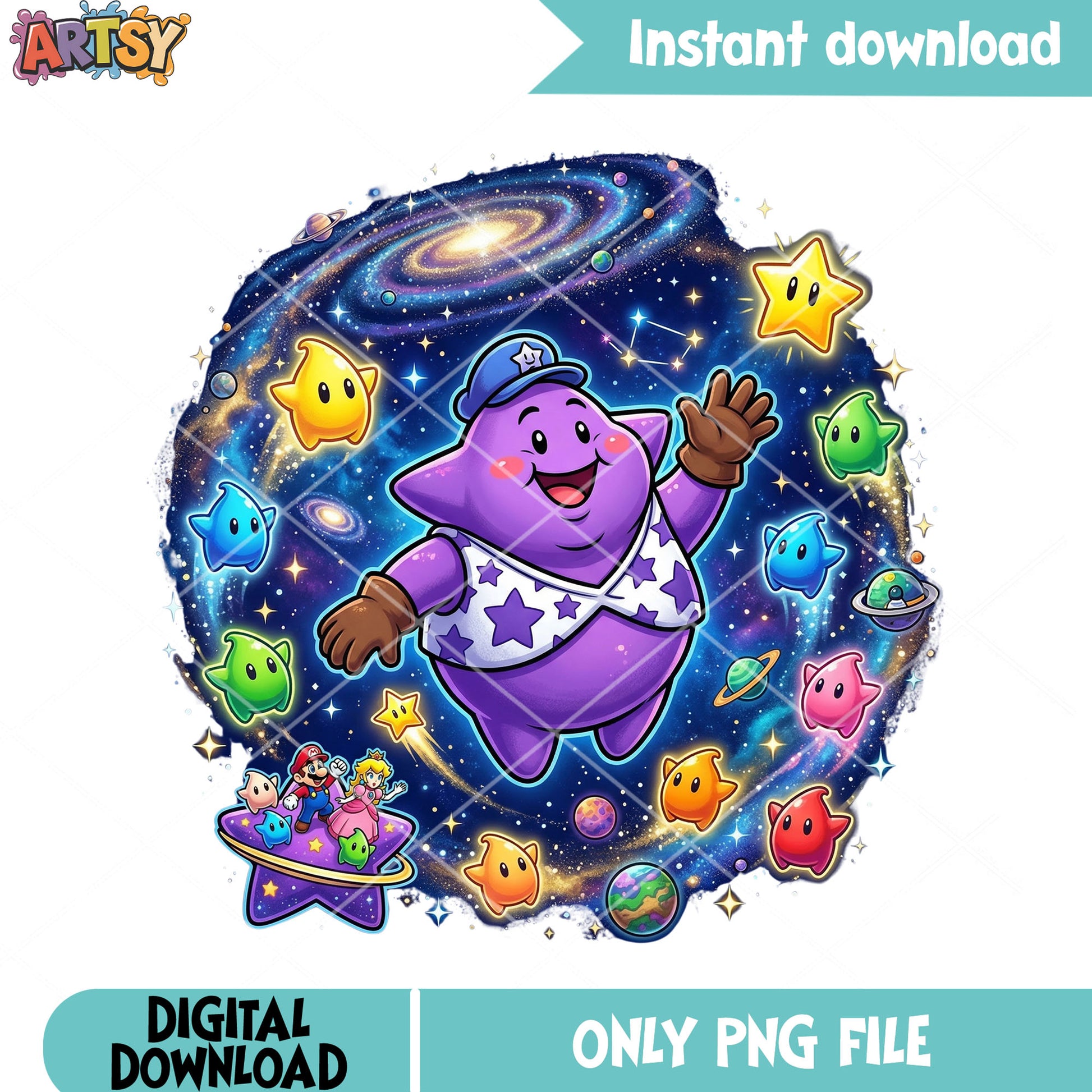 Galaxy captain blob luma png, princess peach png, mario games png