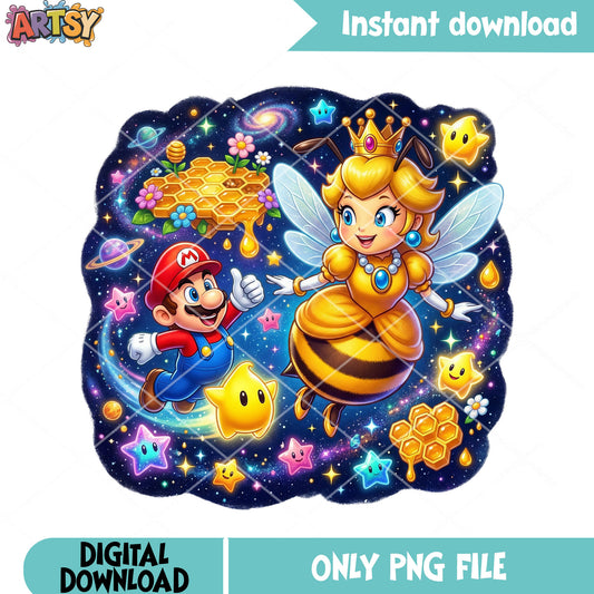 Galaxy honey mario png, mario characters png, nintendo games png