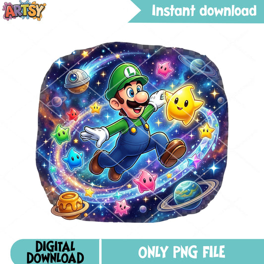 Galaxy luigi luma png, luigi mario png, super mario galaxy png