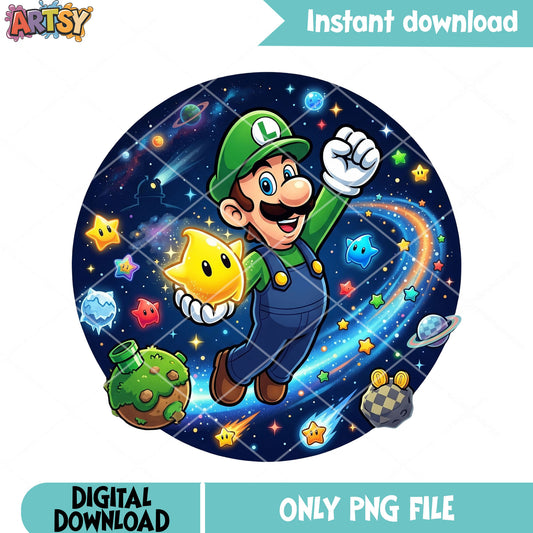 Galaxy mario game luigi png, super mario galaxy png, luigi characters png