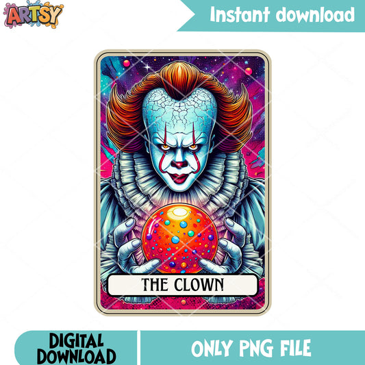 Galaxy penny wise png, mystic card png, art the clown png