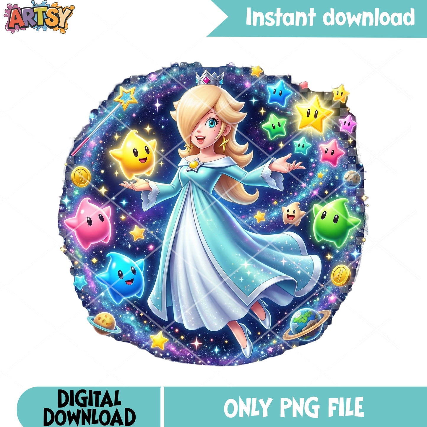 Galaxy princess rosalina png, super mario galaxy png, mario poster png