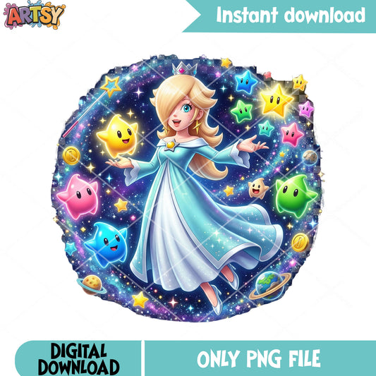 Galaxy princess rosalina png, super mario galaxy png, mario poster png