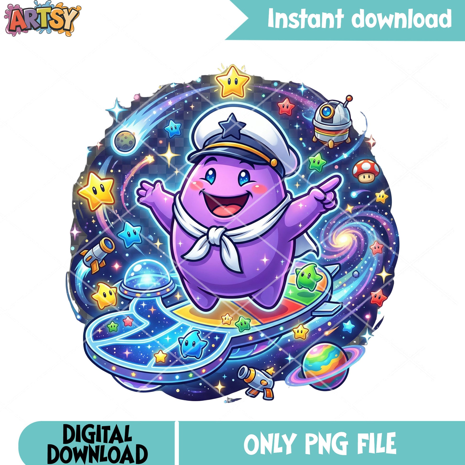 Galaxy vibes captain mario png, galaxy vibes png, super mario png