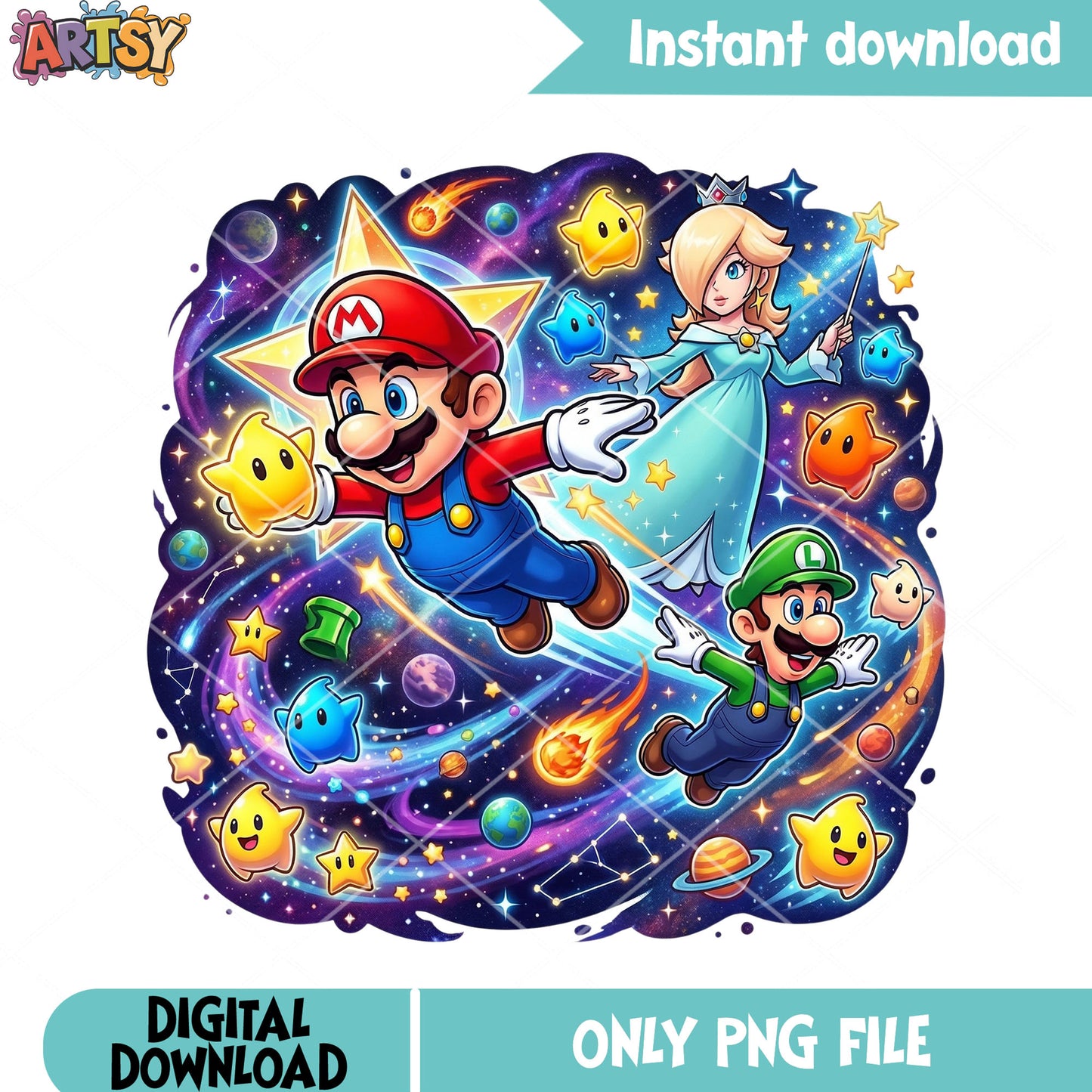 Galaxy vibes mario luigi png, mario luigi png, super mario galaxy png