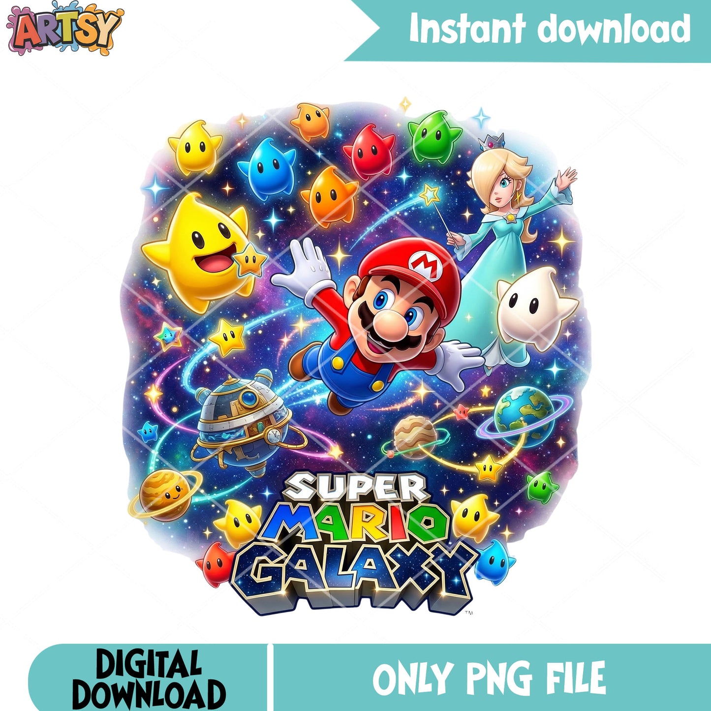 Galaxy vibes mario png, super mario galaxy png, rosalina mario png