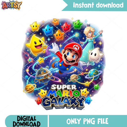 Galaxy vibes mario png, super mario galaxy png, rosalina mario png