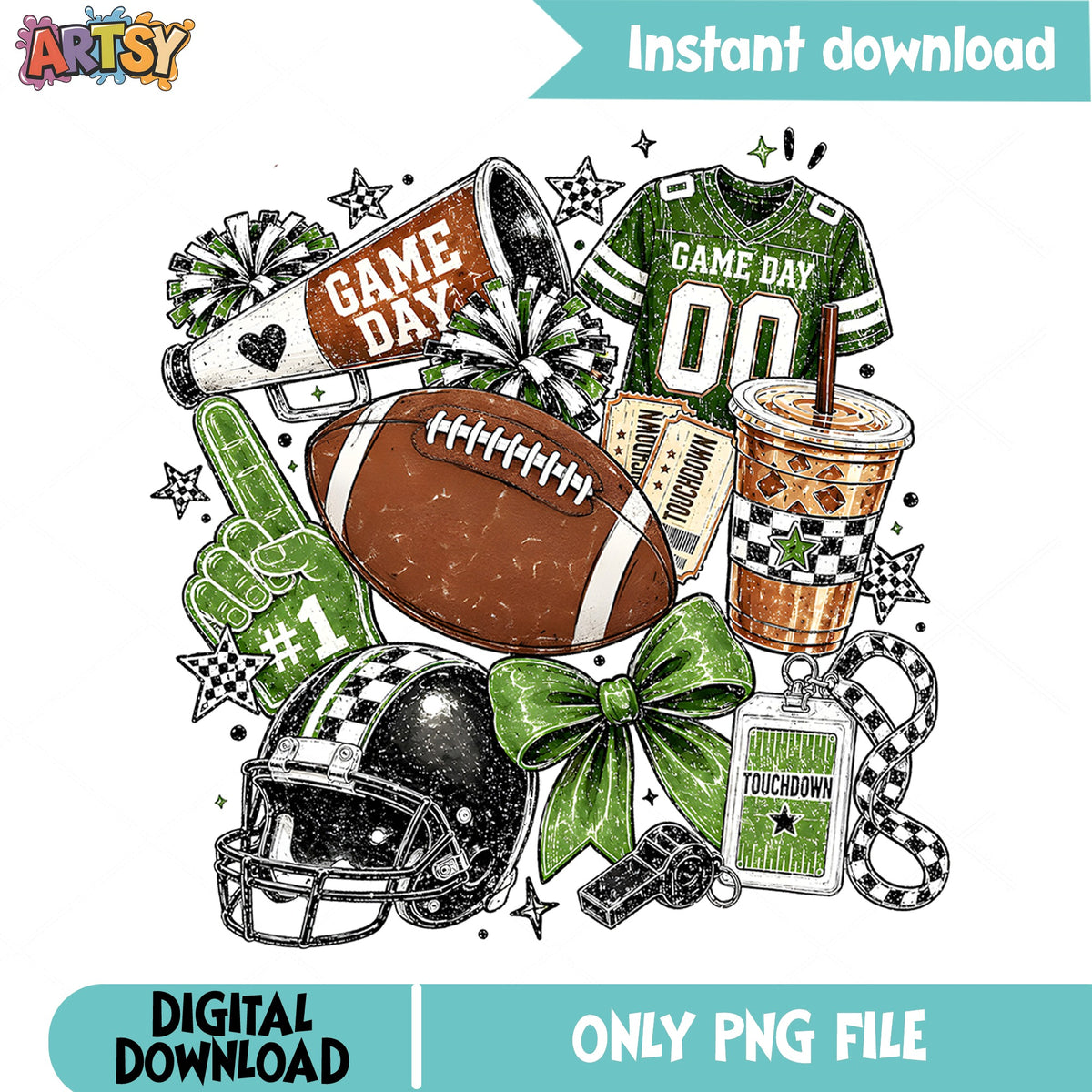 Game Day Football PNG, Football Season Sublimation PNG, Touchdown PNG