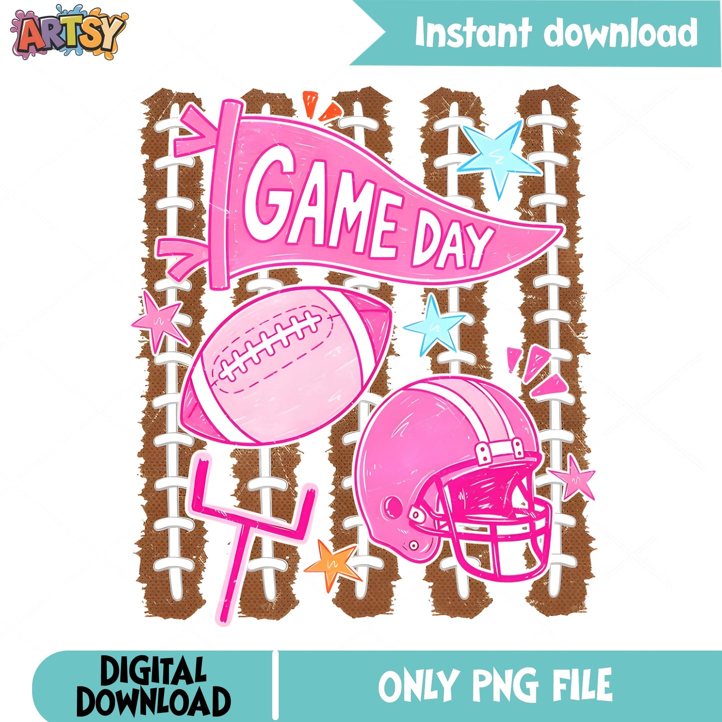 Game Day Football PNG, Pink Football Shirt PNG, Football Season PNG