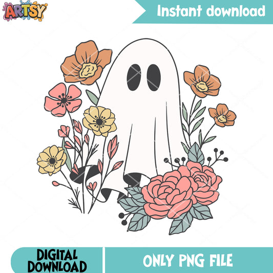 Garden flower of rose png, ghost costume png, halloween scary png