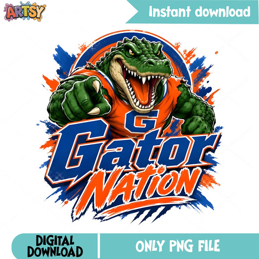 Gator Nation PNG, Florida Gators Mascot PNG, Football PNG