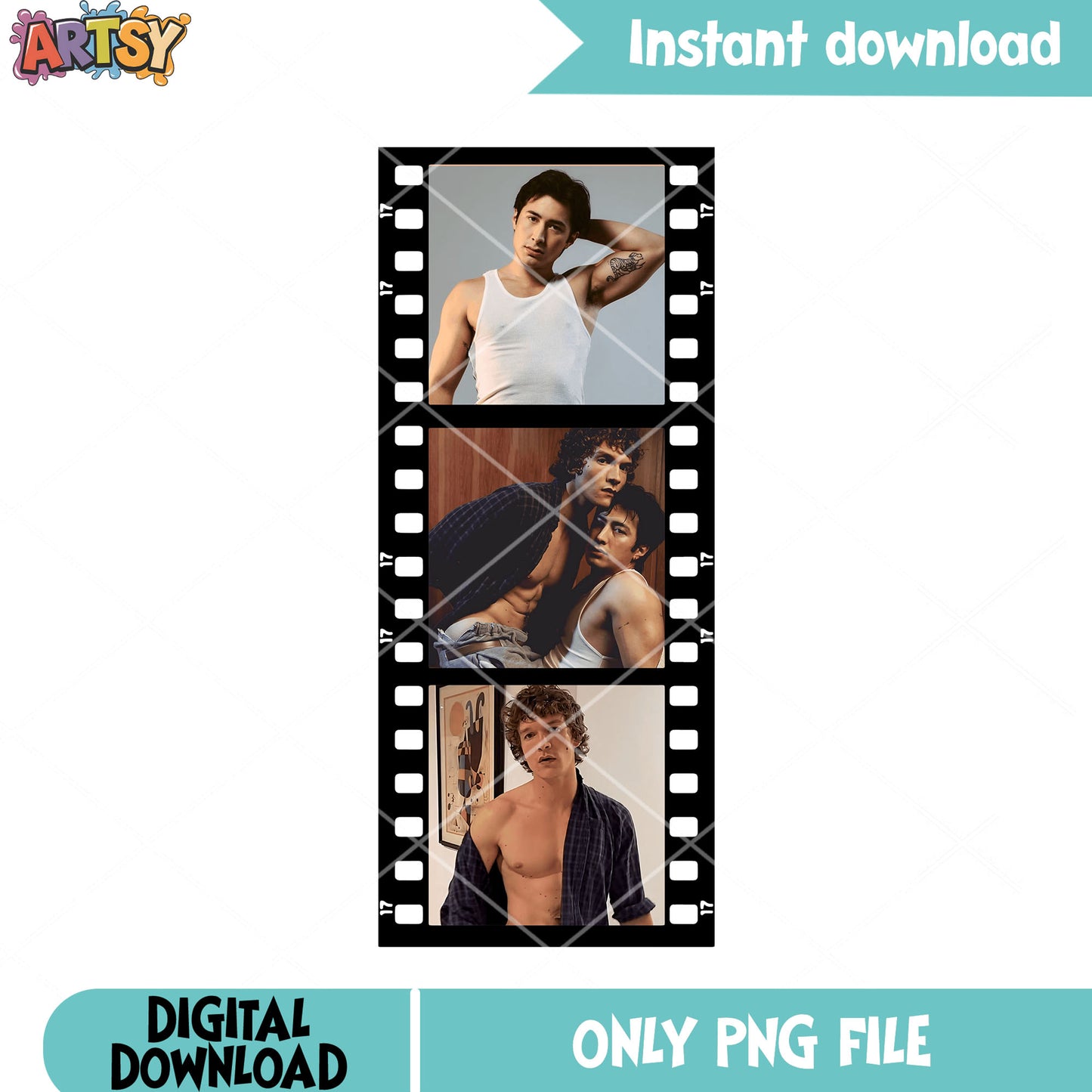 Gay couple film frame png, gay poster png, hollanov png