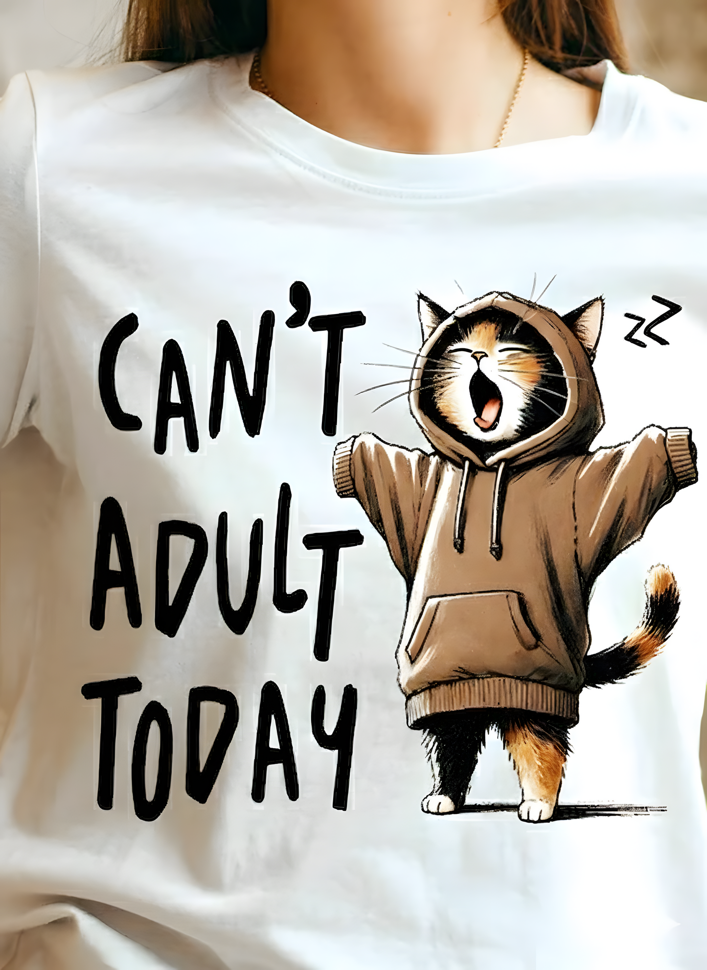 Cant adult today tshirt, funny tshirt, funny cat tshirt