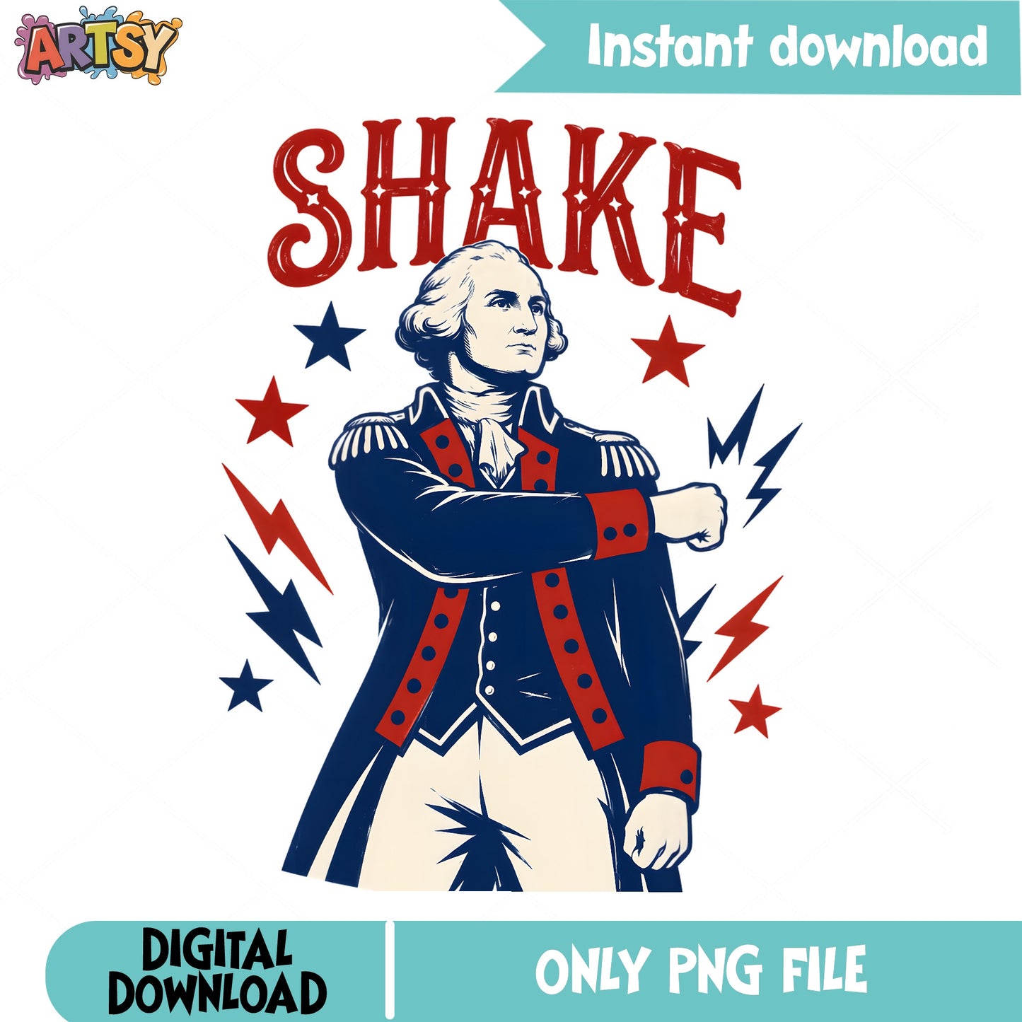 George Washington Shake PNG, 4th Of July PNG, Patriotic PNG