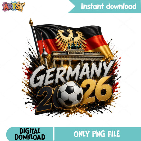 Germany 2026 Soccer PNG, World Cup Germany Flag PNG, Football PNG