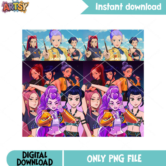 Ghibli gifts huntrix gifts png, huntrix girls png, kpop demon hunters png