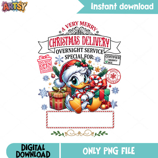 Gifts Donald duck xmas png, christmas png, mickey and friends png