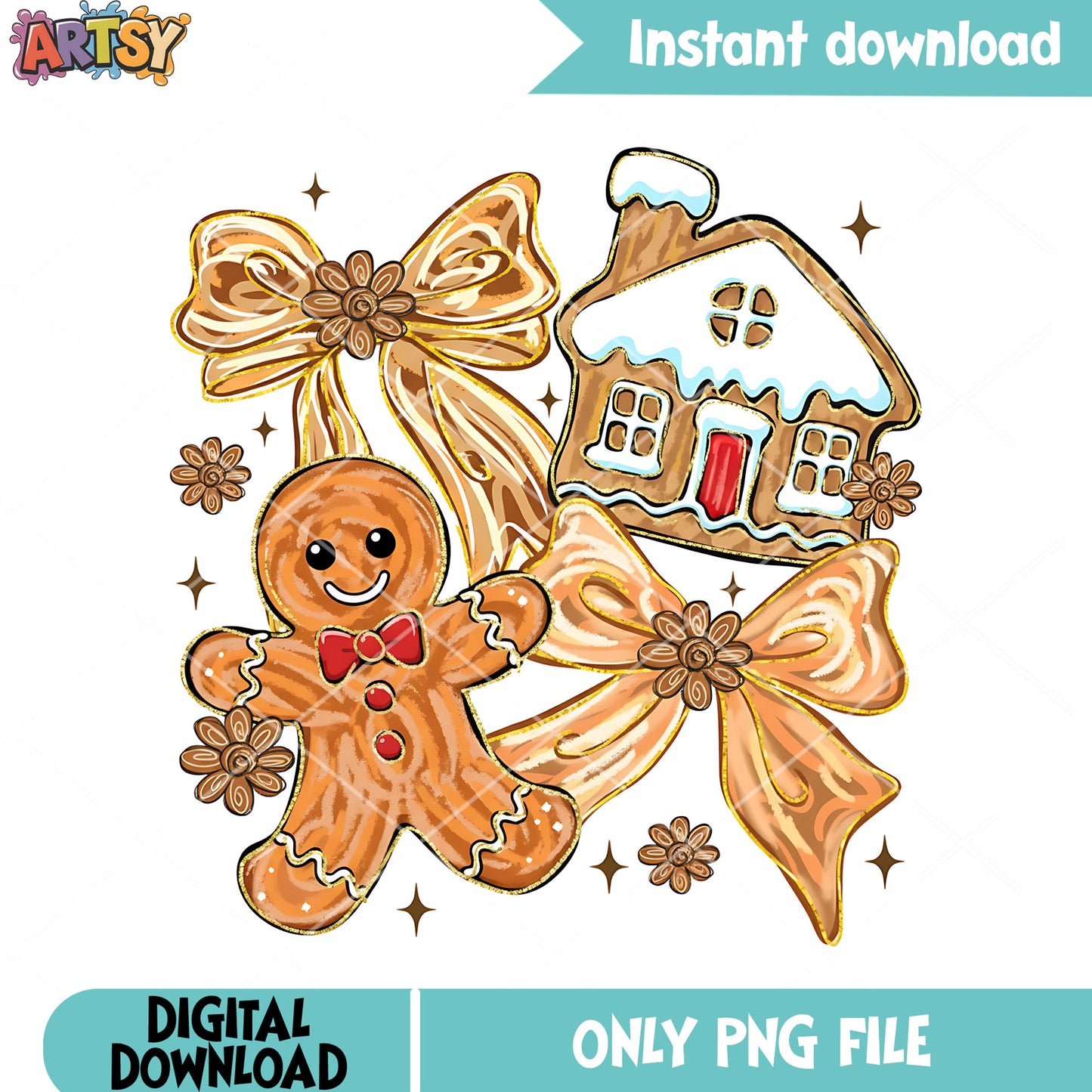 Gingerbread house png, merry christmas png, Gingerbread man​​ png