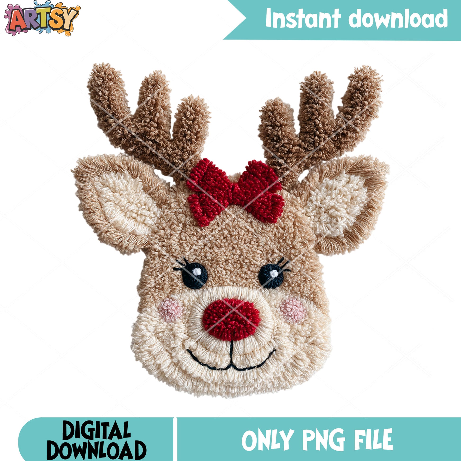 Girl deer christmas png, merry christmas png, christmas gifts png