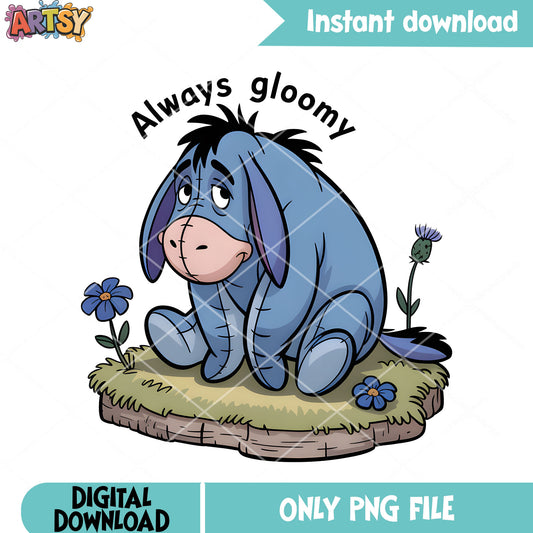 Gloomy sad eeyore png, pooh movies png, winnie the pooh character png
