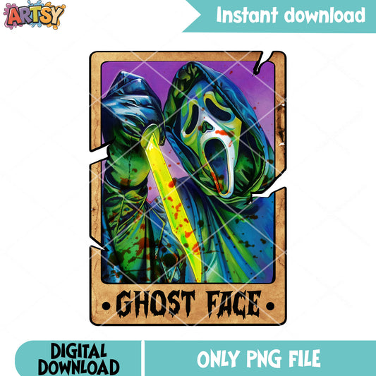 Glowing knife ghost face png, raincoat png, scream movies png
