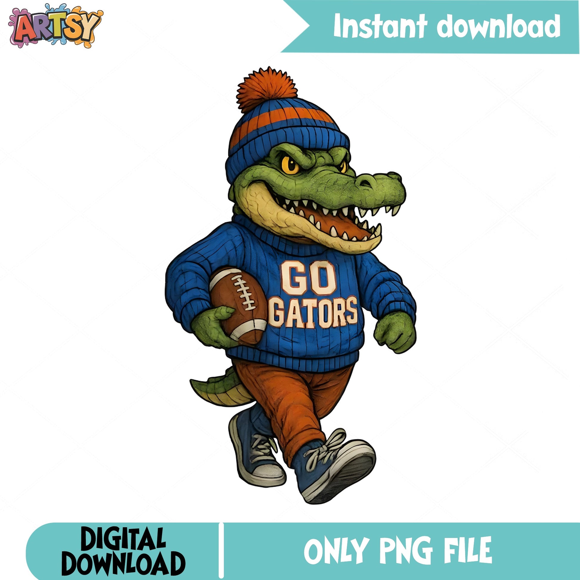 Go Gators Alligator Football Mascot PNG, Gators PNG, Football PNG