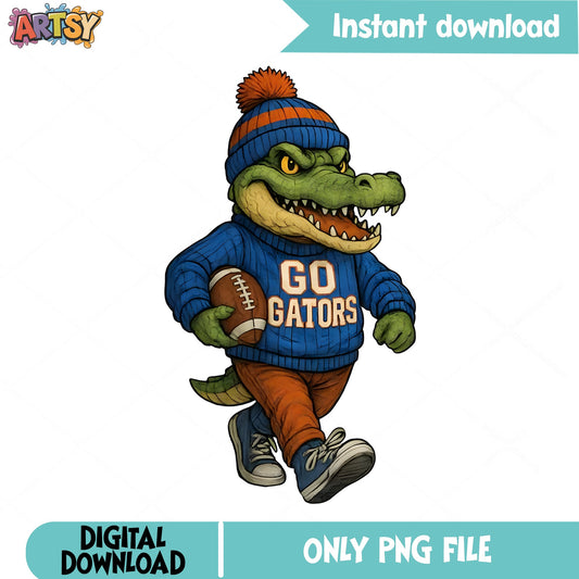 Go Gators Alligator Football Mascot PNG, Gators PNG, Football PNG