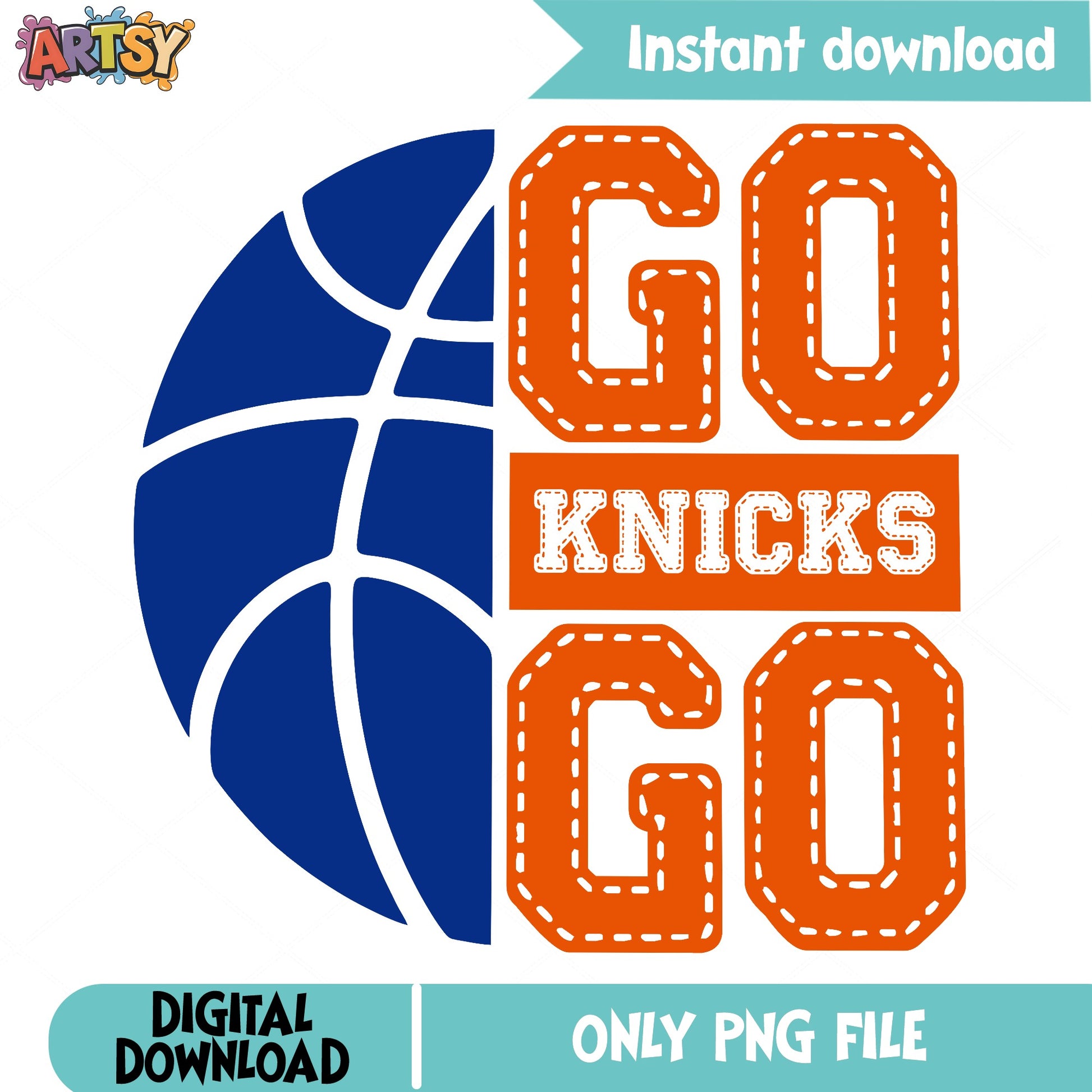 Go Knicks Go Basketball PNG, New York Knicks Fan PNG, NBA PNG