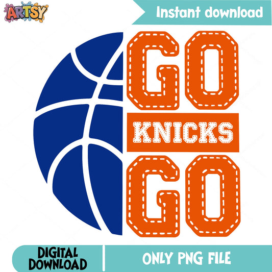 Go Knicks Go Basketball PNG, New York Knicks Fan PNG, NBA PNG