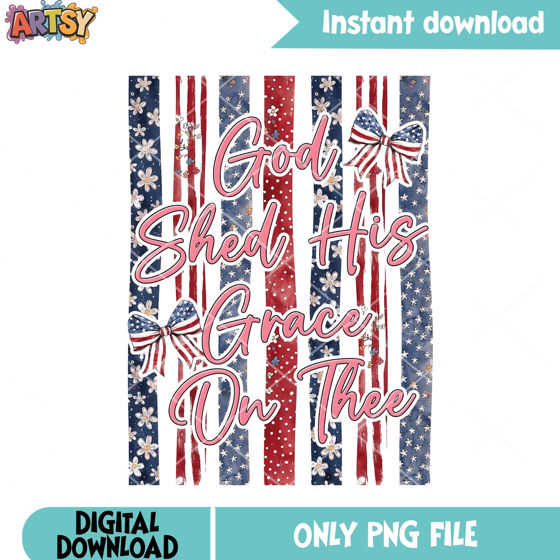 God shed his grace on thee png, america flag png, christmas vibes png