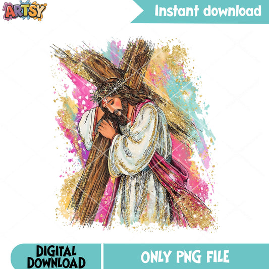 God love crucifix png, gifts for kid png, jesus christ png
