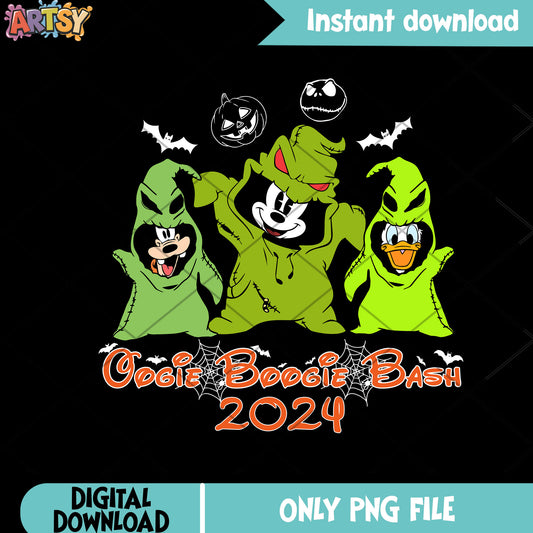 Gogie boogie bash png, donald duck png, spooky halloween png