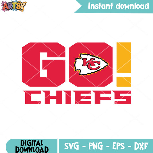Go kansas chiefs go svg, kc chiefs svg, amercan football leauge svg