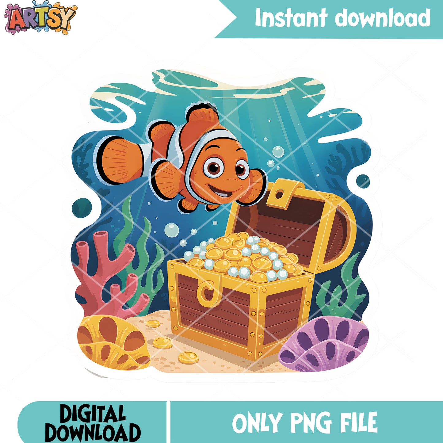 Gokd chest marlin vibes png, nemo disney png, clownfish nemo png