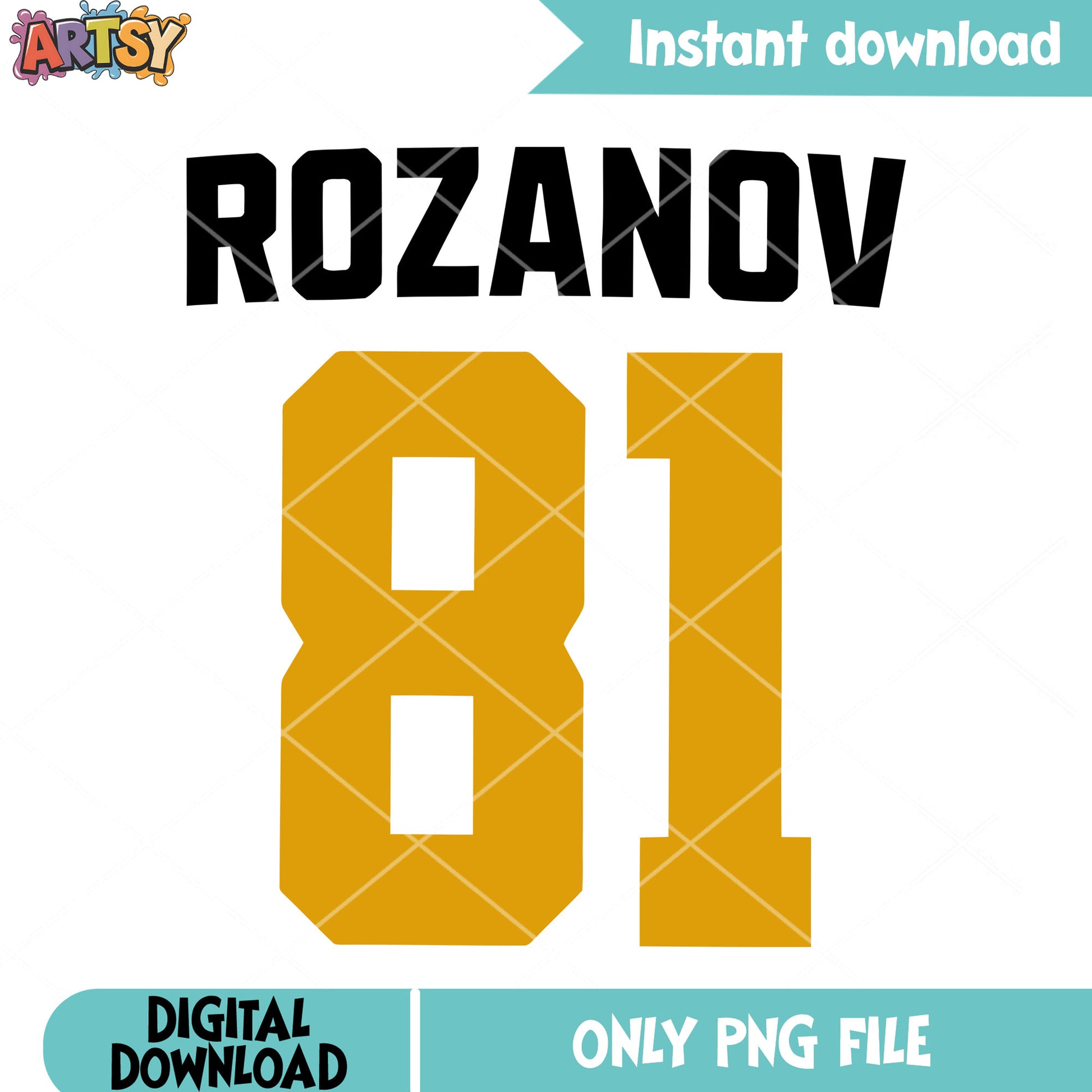 Golden number jersey rozanov png, hockey vibe png, ilya rozanov png