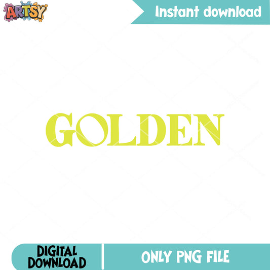 Golden songs text png, saja boys band png, love saja boys png