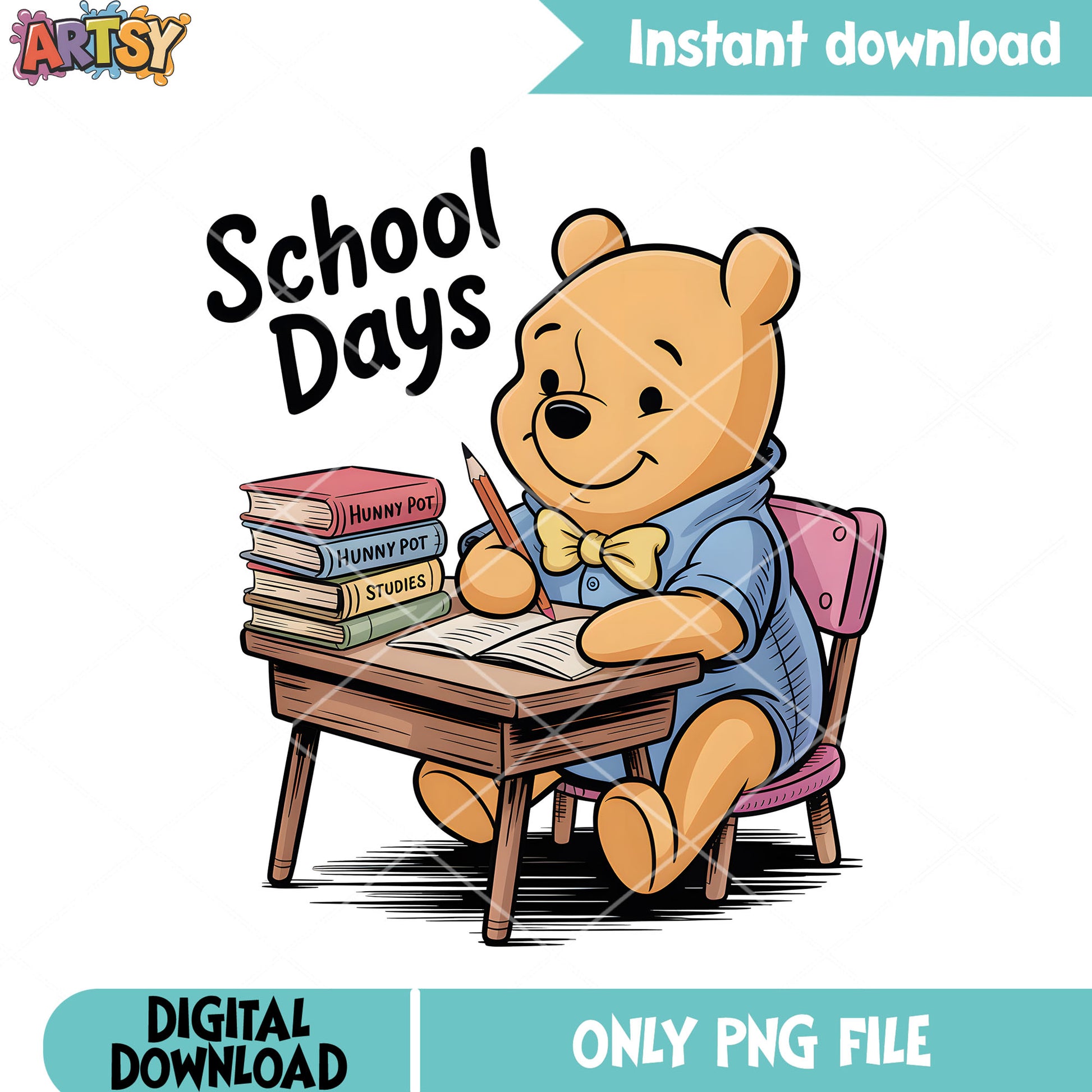 Good Baby winnie love school png, pooh bear png, baby pooh png
