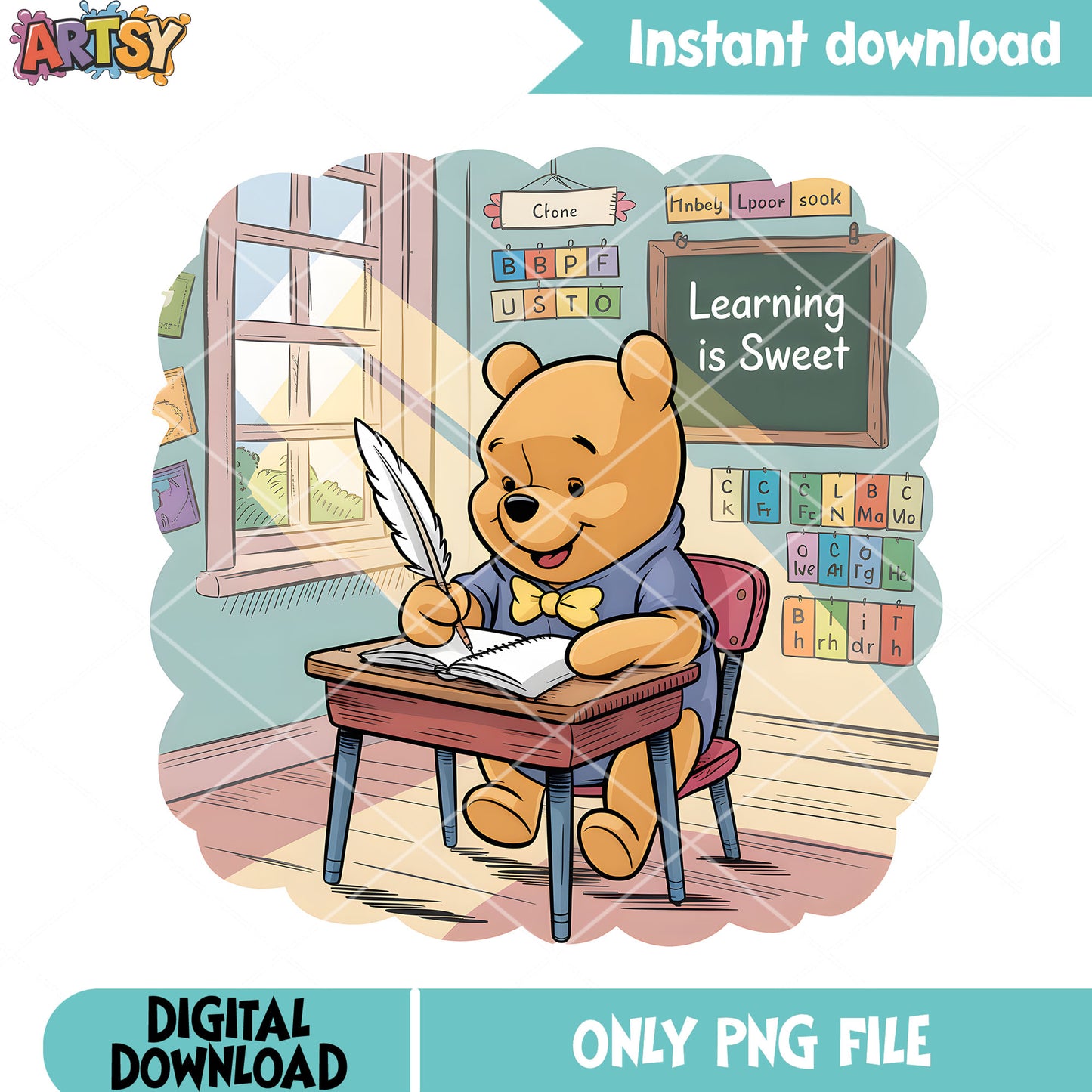 Good student is good pooh png, disney poster png, pooh bear png