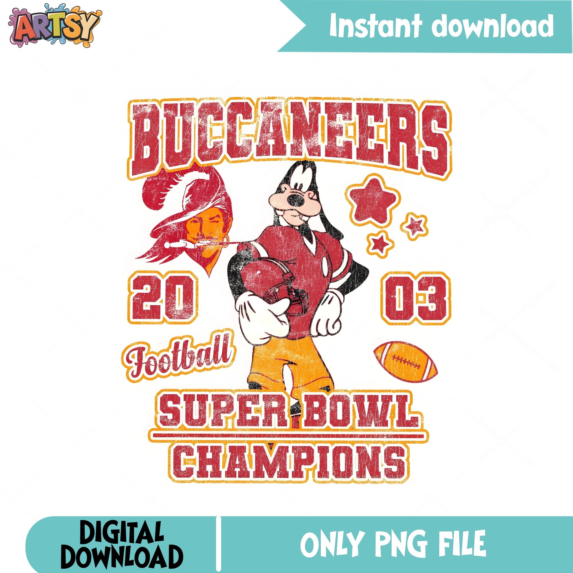 Goofy Buccaneers Super Bowl Champions PNG, Football PNG, NFL PNG