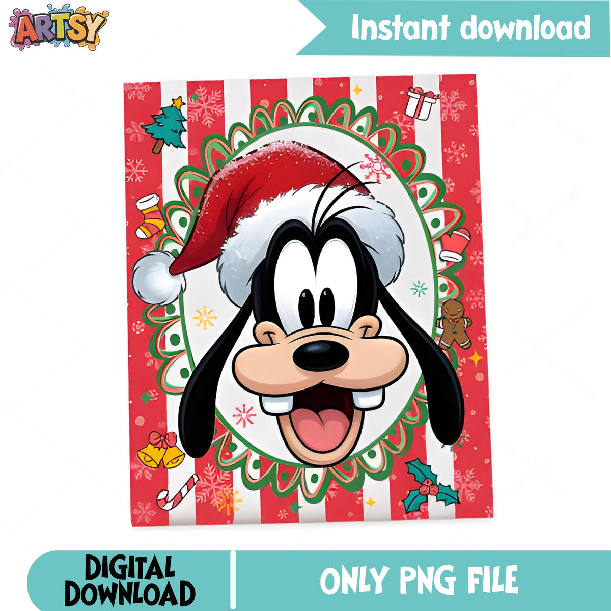 Goofy Christmas PNG, Disney Christmas Clipart, Santa PNG