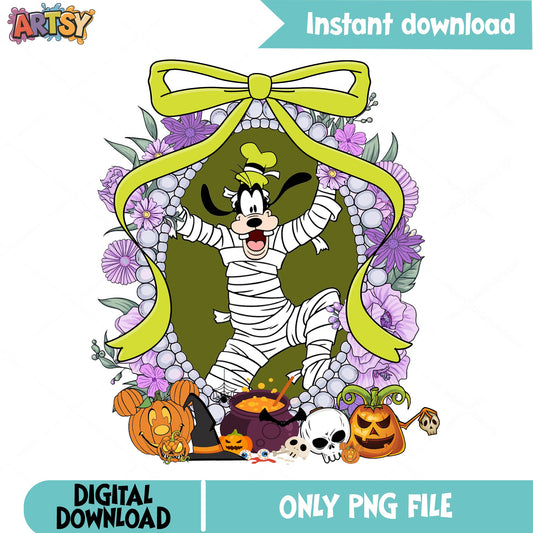 Goofy Mummy Halloween PNG, Disney Halloween PNG, Spooky Season PNG