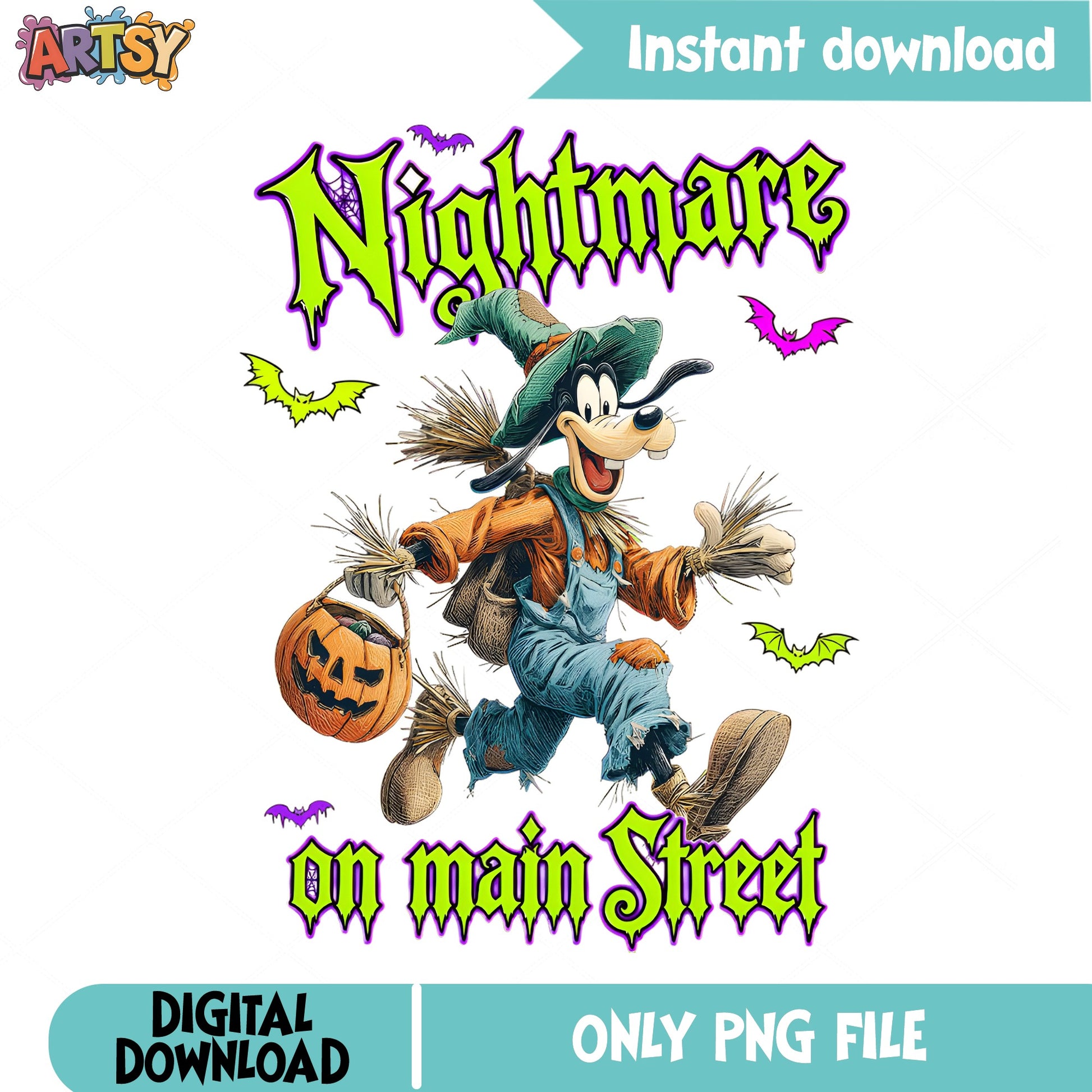 Goofy Nightmare On Main Street PNG, Disney Halloween PNG, Spooky Disney PNG