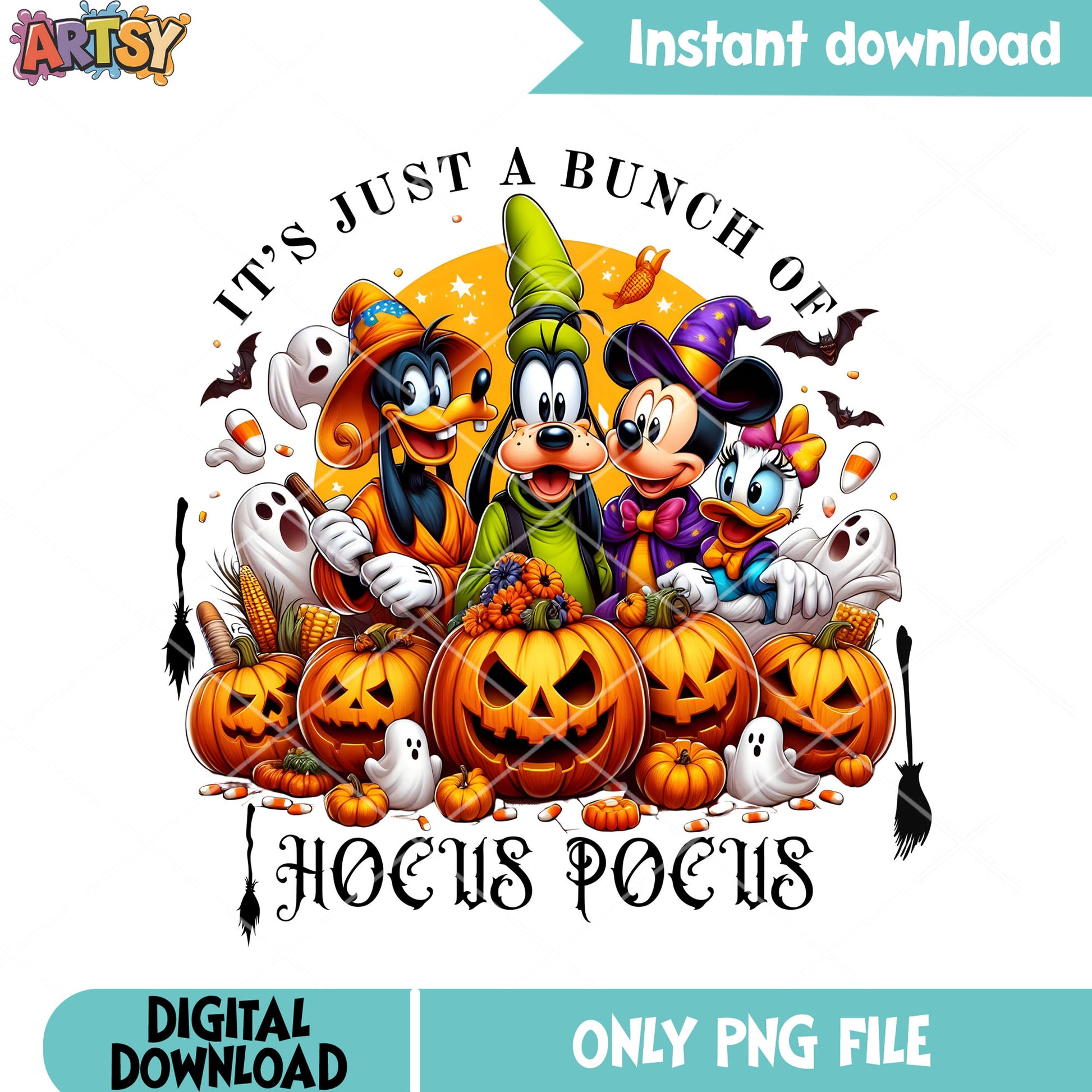 Goofy and friend png, jack o lantern png, halloween scary png