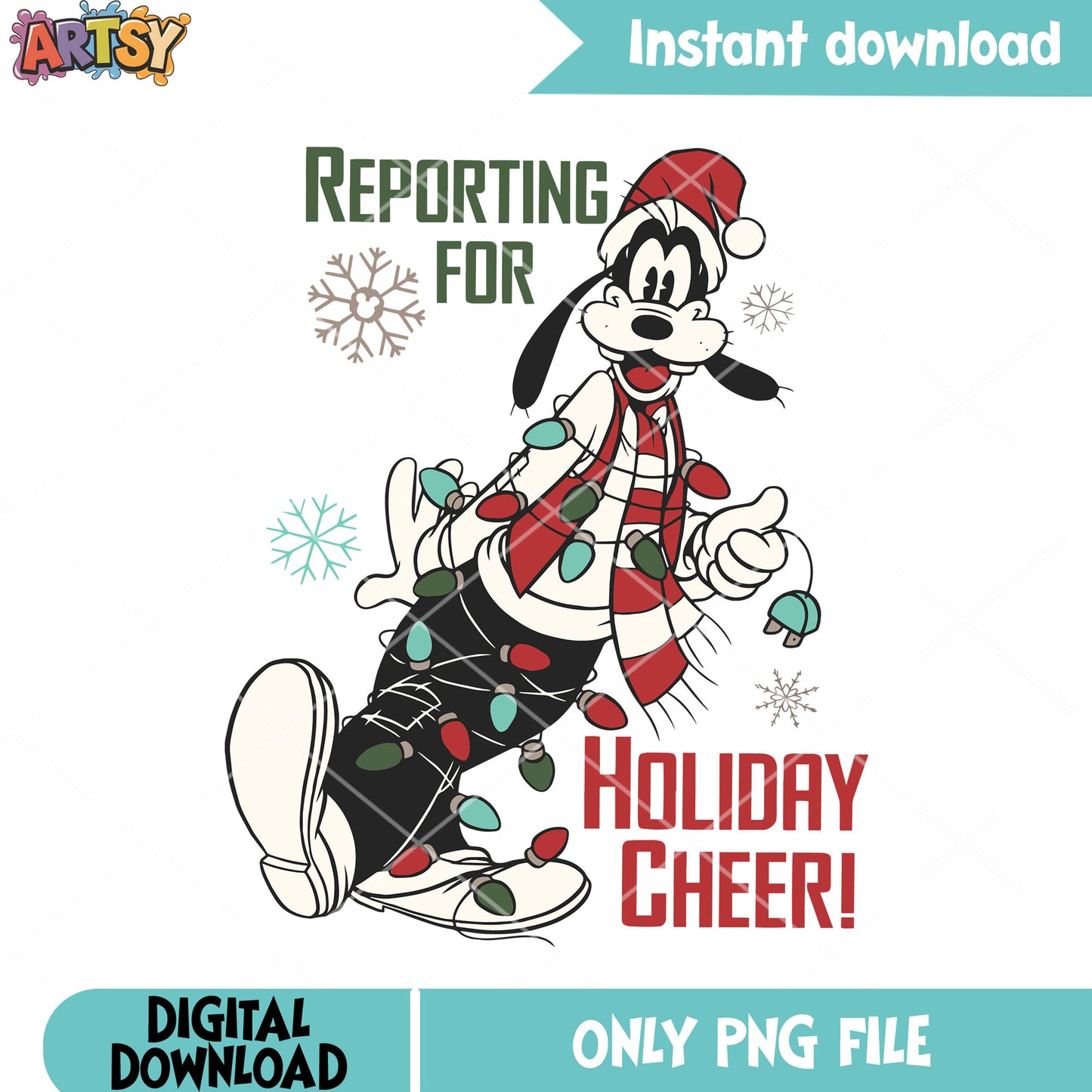 Goofy is resting for christmas png, goofy png, christmas lights png