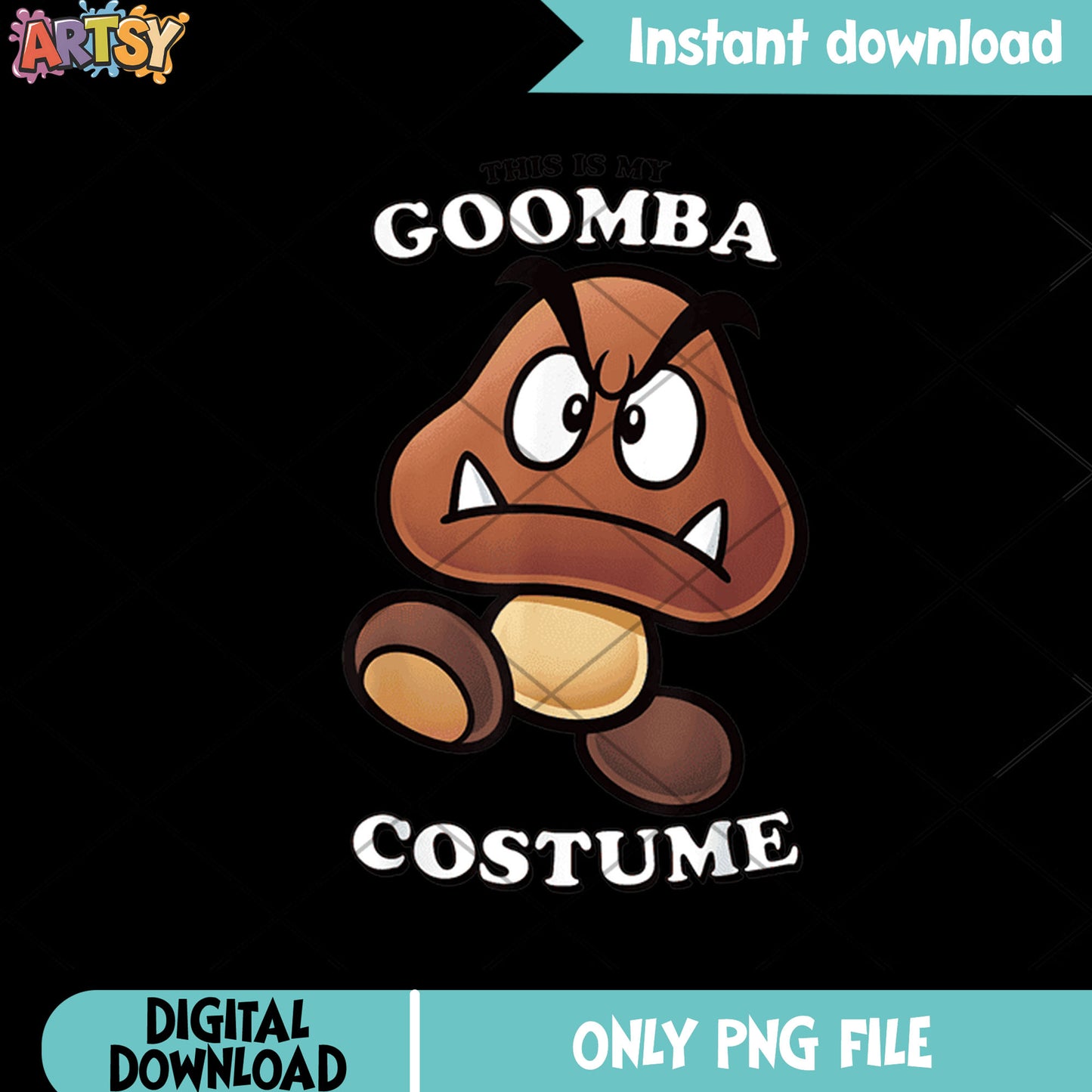 Goomba costume the murshroom png, super mario game png, nintendo art png