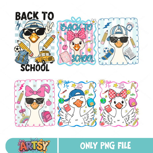 Goose back to school png bundle, silly goose png, back to school png