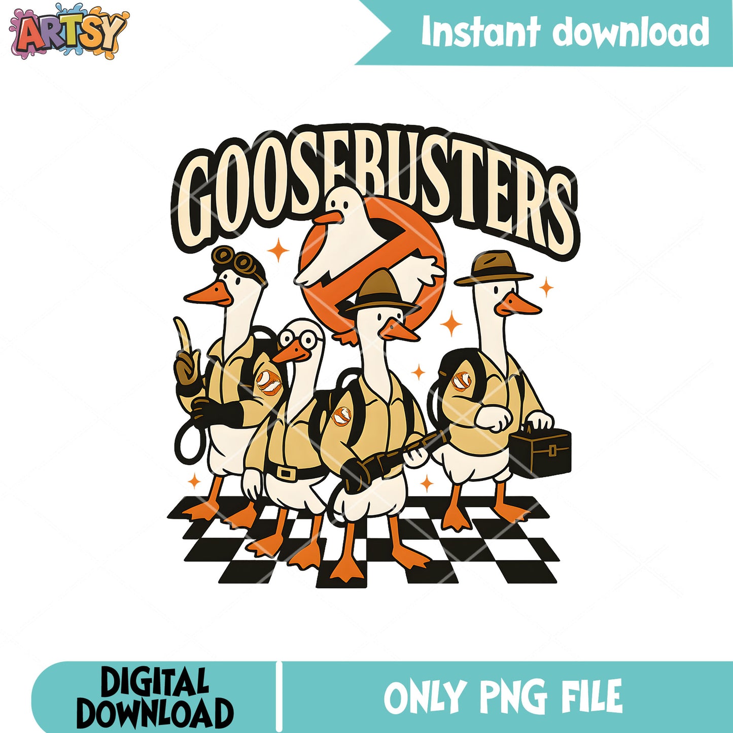Goose busters halloween png, goose halloween png, cute goose png